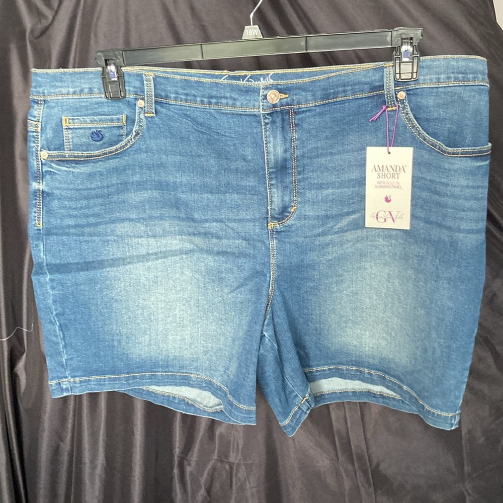 Relisted Gloria Vanderbilt Amanda jean Short w slimming panel denim flex 22W - Picture 6 of 16
